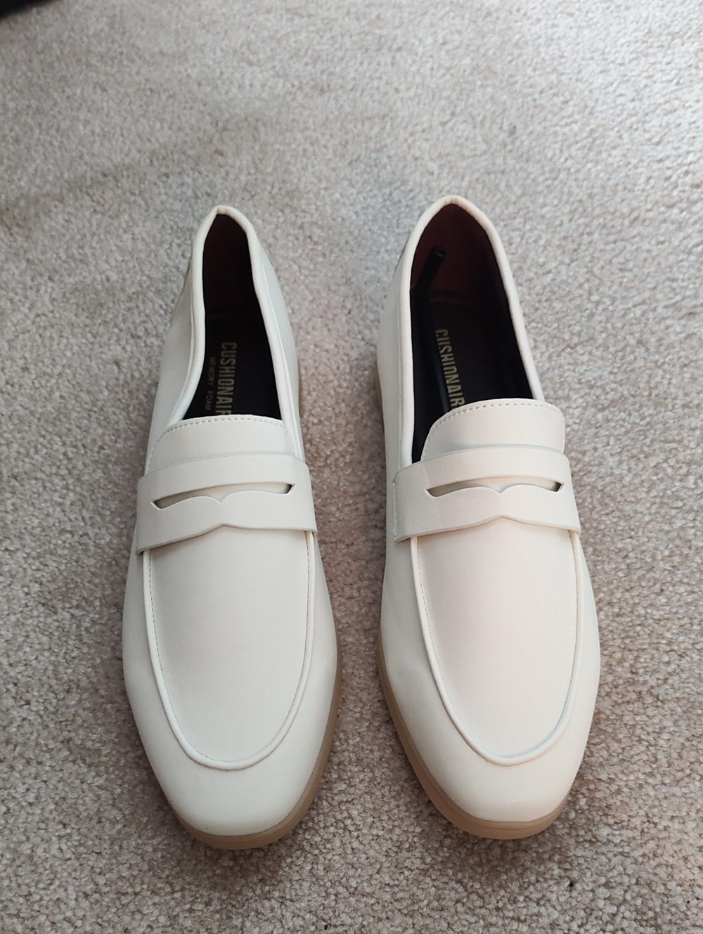 Women’s Cream Penny Loafers - Cushioned Flats